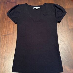 OLD NAVY WOOL BLEND SWEATER SHORT SLEEVE V NECK BLACK M 592924 ‘08